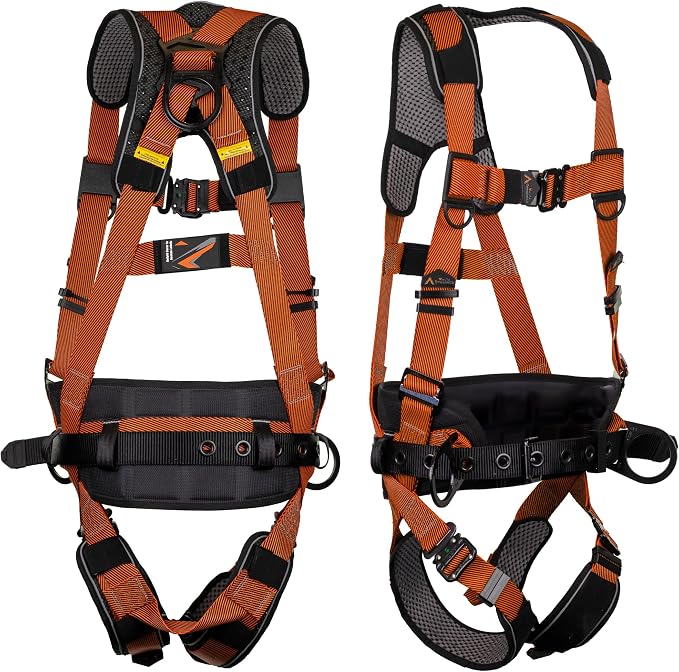 Warthog Comfort MAXX - Safety Harness for Construction – Fall Protection Equipment with Removable Belt and Lumbar Support, Side D-Rings, and Padding, OSHA & ANSI Compliant (XXL)