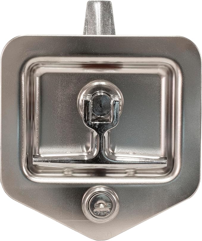 Buyers Products L8915 T-Handle Latch, Locking Single Point Latch with Gasket, with 2 Keys, Zinc-Plated Steel, for Truck Bed Tool Boxes, Trailer Doors, RVs, Campers, Truck Cap Latch