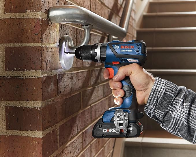 Bosch GSB18V-535CB15-RT 18V Lithium-Ion Brushless 1/2 in. Cordless Hammer Drill Driver Kit (4 Ah) (Renewed)