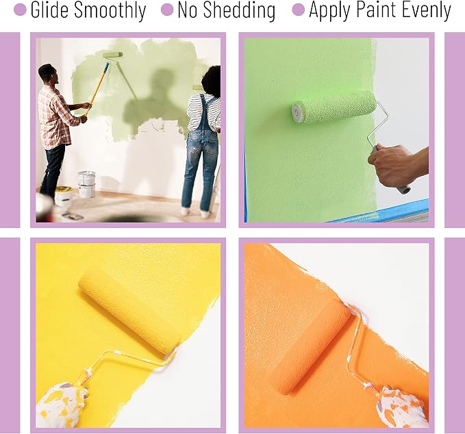 Bates- Paint Roller Covers, 1/2" x 9" Roller Covers, Pack of 5, Covers for Paint Rollers, Naps for Paint Roller Brush, Roller Naps, House Painting Supplies, Nap for Roller Frame