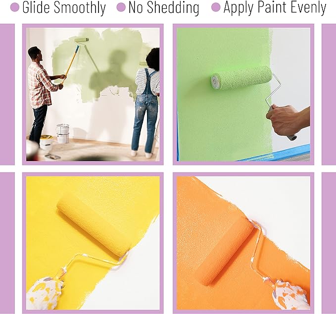 Bates- Paint Roller Covers, 9", Pack of 18, Covers for Paint Rollers 9 Inch, 9 Inch Paint Roller Covers, Paint Roller Cover, Paint Roller Covers 9 Inch, Large Paint Roller Covers