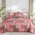 BEDIFANY Cotton Queen Quilt Set, Farmhouse Queen Size Quilt Bedding Set with 2 Pillow Shams, 3 PCs Lightweight Queen Size Bedspreads for Bed Decorations - All Seasons Coverlet Sets