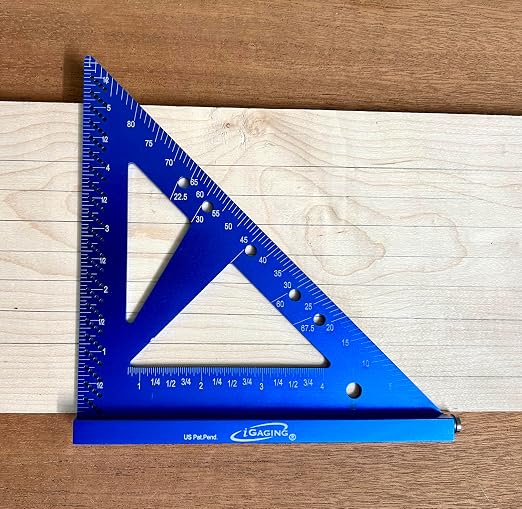 iGAGING Precision Tri Square Bench Square Set, 3" & 6" w/Pin, Plus Pencil & Lead, for Layout, Drawing, & Tool Setup. #36-BS-36