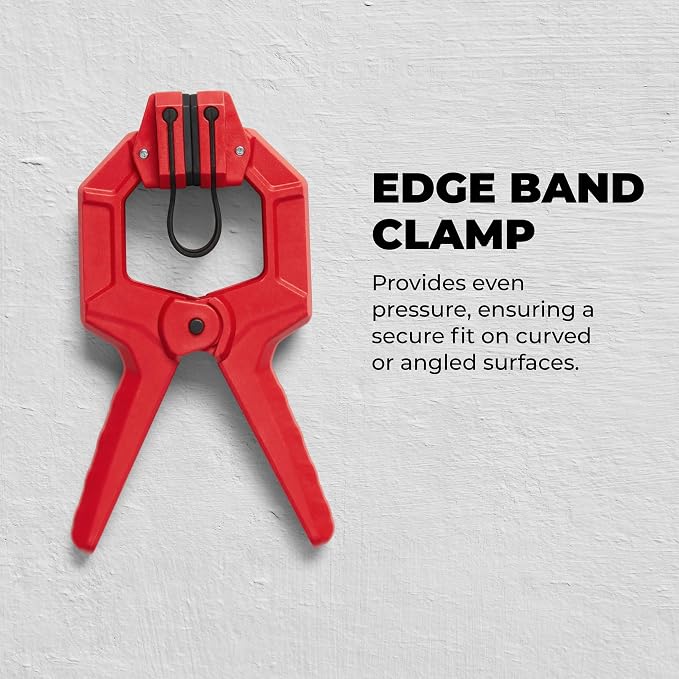 BUILDSOMETHING Edge Band Spring Clamp - Home Improvement Hand Tools - Adjustable Band Clamps for Woodworking, Carpentry & More - Set of 4