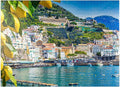 MyPuzzle Panoramic View of Beautiful Amalfi On Hills Leading Down to The Coast, Campania, Italy - Premium 1000 Piece Jigsaw Puzzle for Adults