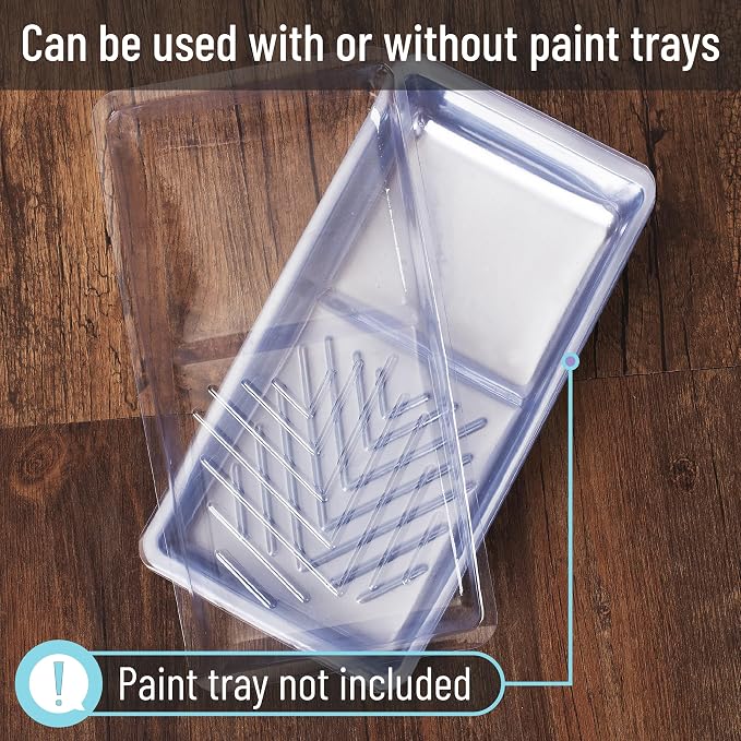 Bates- Paint Tray Liner, 4 Inch, 30 Pack, Clear, Plastic Disposable Paint Tray for Painting Walls