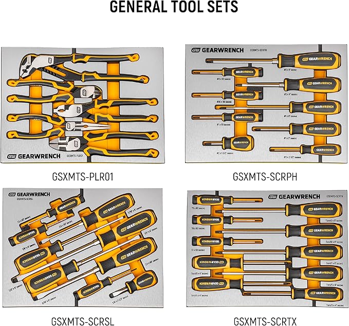 GEARWRENCH 1268 Piece Master Mechanics Tool Set in Premium Modular Foam Trays with GSX Mobile Tool Storage | MEGAMOD1268