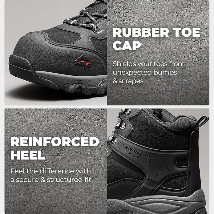 NORTIV 8 Waterproof Steel Toe Boots for Men Slip Resistant Safety Industrial Boots Paladin-Steel
