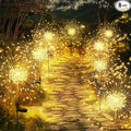 GIGALUMI Garden Decor Outdoor Lights 120LED 8Pack, Solar Garden Lights Outside Fairy Firework Decorative,Solar Powered for Yard Pathway Flowerbed Planter Balcony Patio 4th of July Decor (Warm White