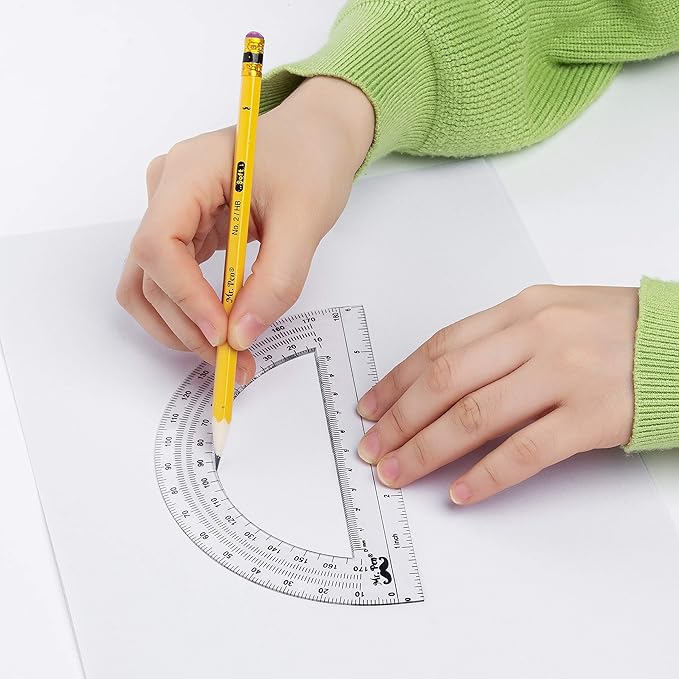 Mr. Pen- Protractor Set, 6", 3 Pack, Clear Plastic Protractors for Measuring Angles, 180° Small Protractor for Students, School, Math, Geometry, Drafting & Technical Drawing