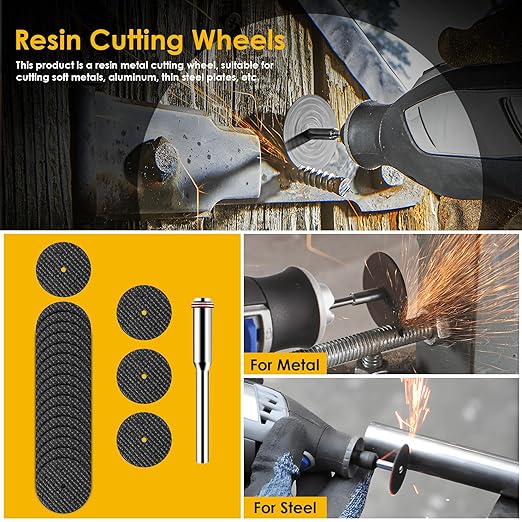 44pcs Pink Cutting Wheel Set Compatible with Plastic for Rotary Tool, HSS Circular Saw Blades 6pcs, Resin Cutting Discs 20pcs, 545 Diamond Cutting Wheels 10pcs
