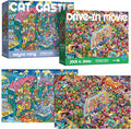 Antelope 2 in 1 1000 Piece Puzzle Bundle - Cat Castle & Drive In Movie