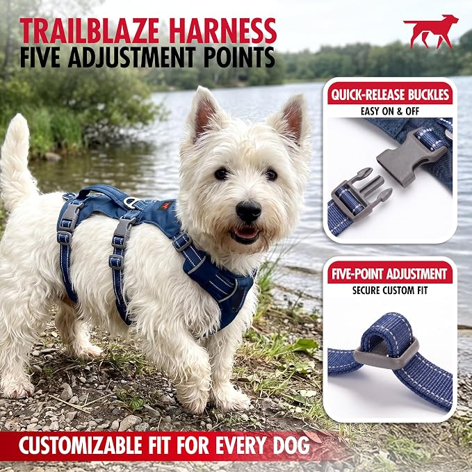 Tuff Pupper Escape Proof Dog Harness for Medium Dogs | No Pull Lightweight Adjustable Harness | No Escape Multifunctional Outdoor Pet Gear | Strong Durable Breathable | Secure Comfortable Fit