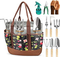 10-Piece Garden Tool Set, Heavy-Duty Stainless Steel Rust-Proof Gardening Tools with Ergonomic Wood Handles, Reinforced Organizer Handbag for Planting, Gardening Gift Set for Women, Mother