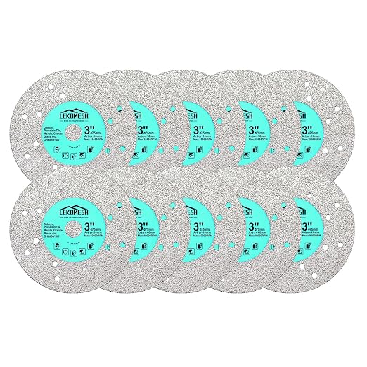 Rock Slab Grinding Disc - 3 inch Glass Cutter Disc (10pcs), Granite Cutting Blade, Diamond Grinder Wheel for Rock Slab, Stone, Tile, Marble, Granite, Glass Diamond Saw Blades