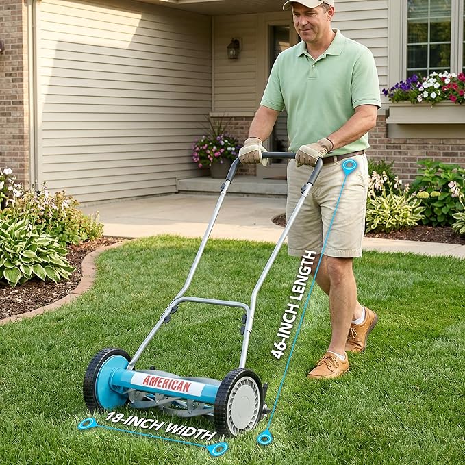 American Lawn Mower Company 2815-18 18-Inch 5-Blade Reel Push Lawn Mower