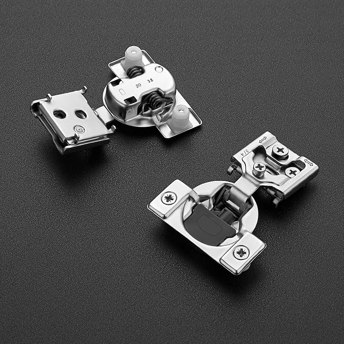 Ravinte 20 Pack 10 Pairs 3/4 inch Overlay Soft Close Hinges for Kitchen Cabinet Hinges Satin Nickel Hidden Hinges Stainless Steel Concealed Hinge self Closing