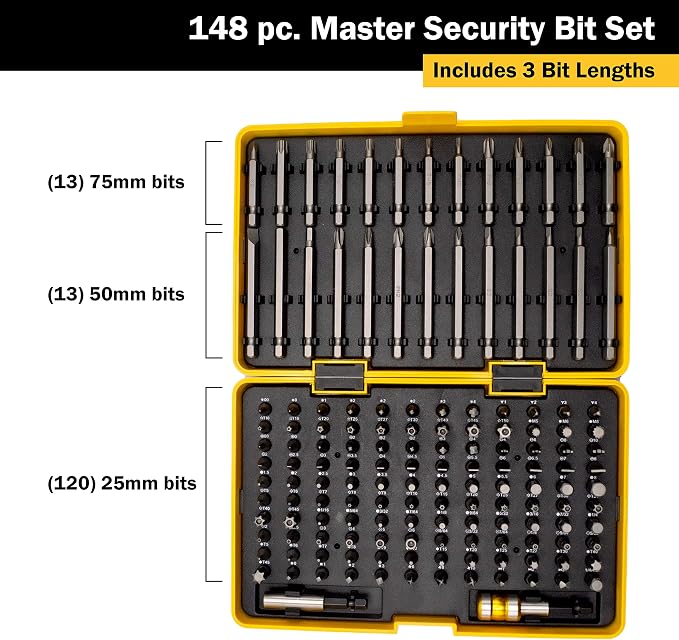 Titan 16148 148-Piece Master Security Bit Set