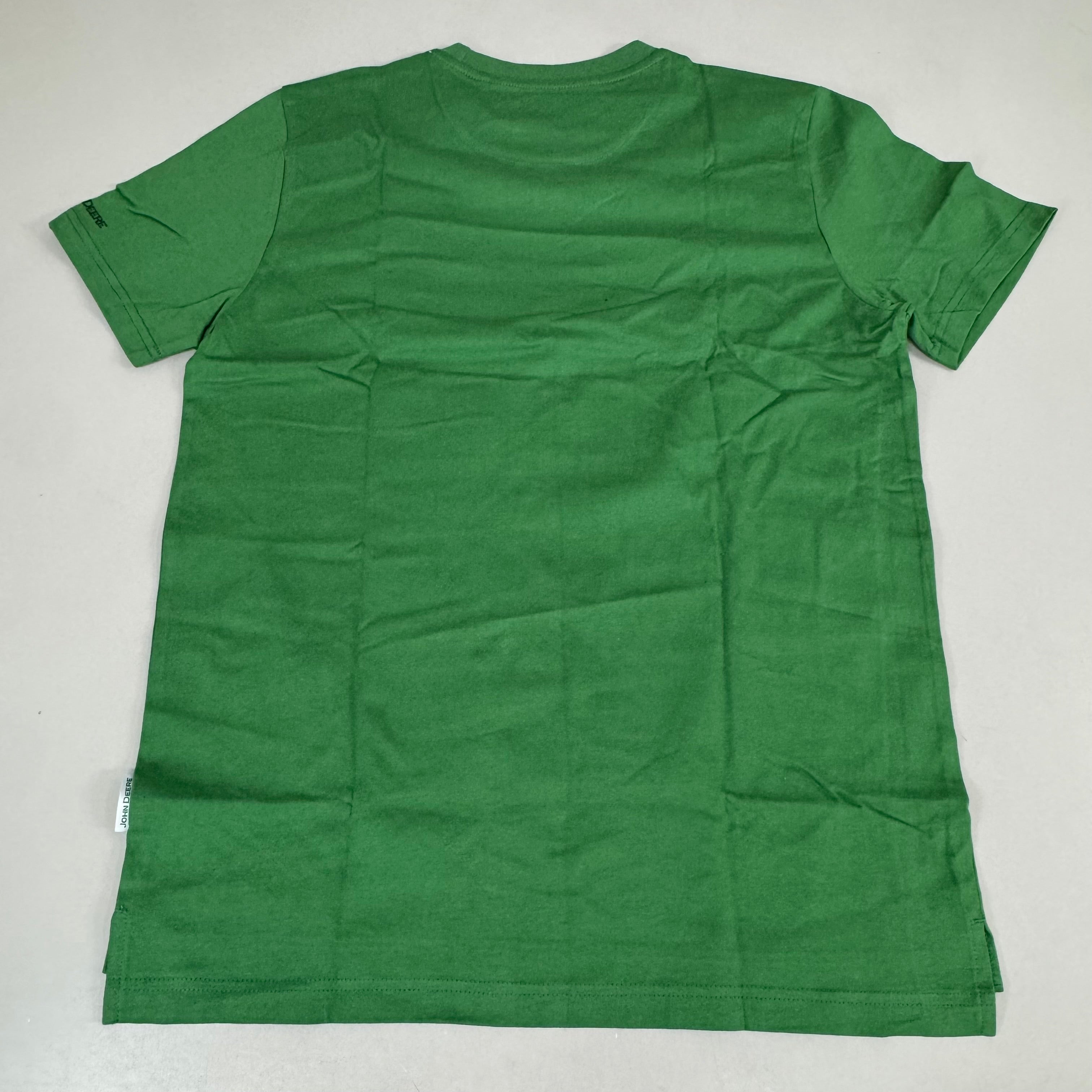 JOHN DEERE Embroidered Logo Short Sleeve Tee Shirt Men's Sz L Green 1896842