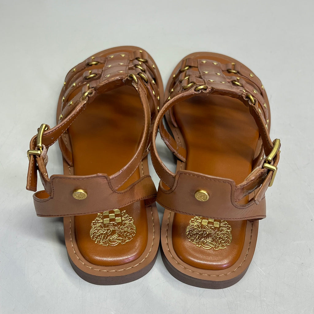 VINCE CAMUTO Leather Studded Gladiator Sandals Women's Sz 8.5M Caramelo VC-Claira