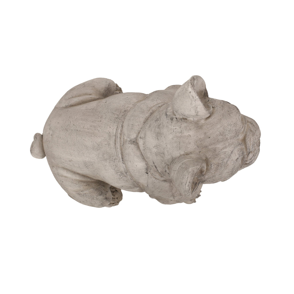 Dog Garden Sculpture, Outdoor French Bulldog Garden Statue, Rustic White