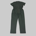 GREEN TOWN 4 Flex Scrubs Jumpsuit Cinch In Waist Women's Sz M Olive GFX-023AST