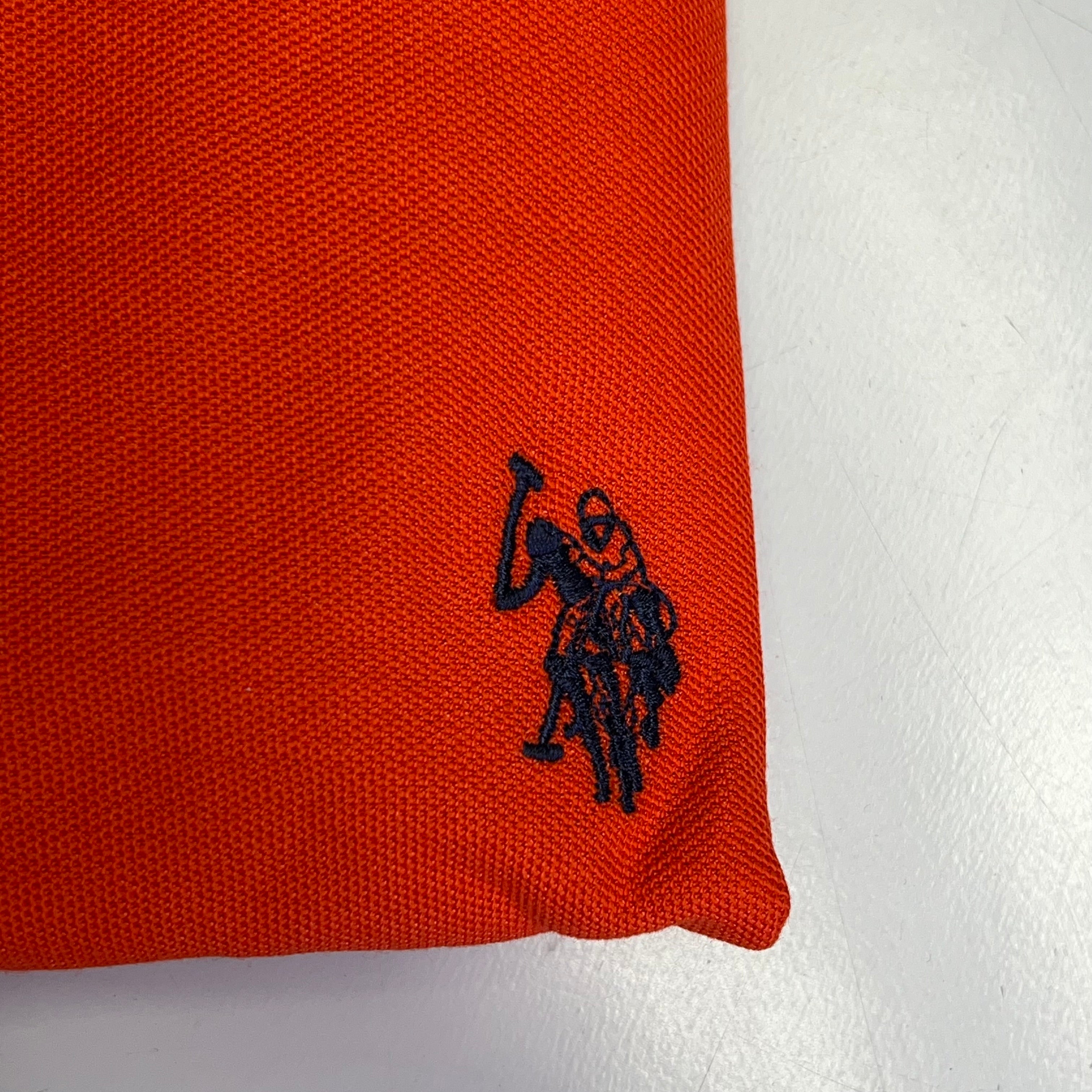 ZA@ U.S. POLO ASSN Performance Pique Polo Short Sleeve Shirt Men's Sz 2XL Orange Red