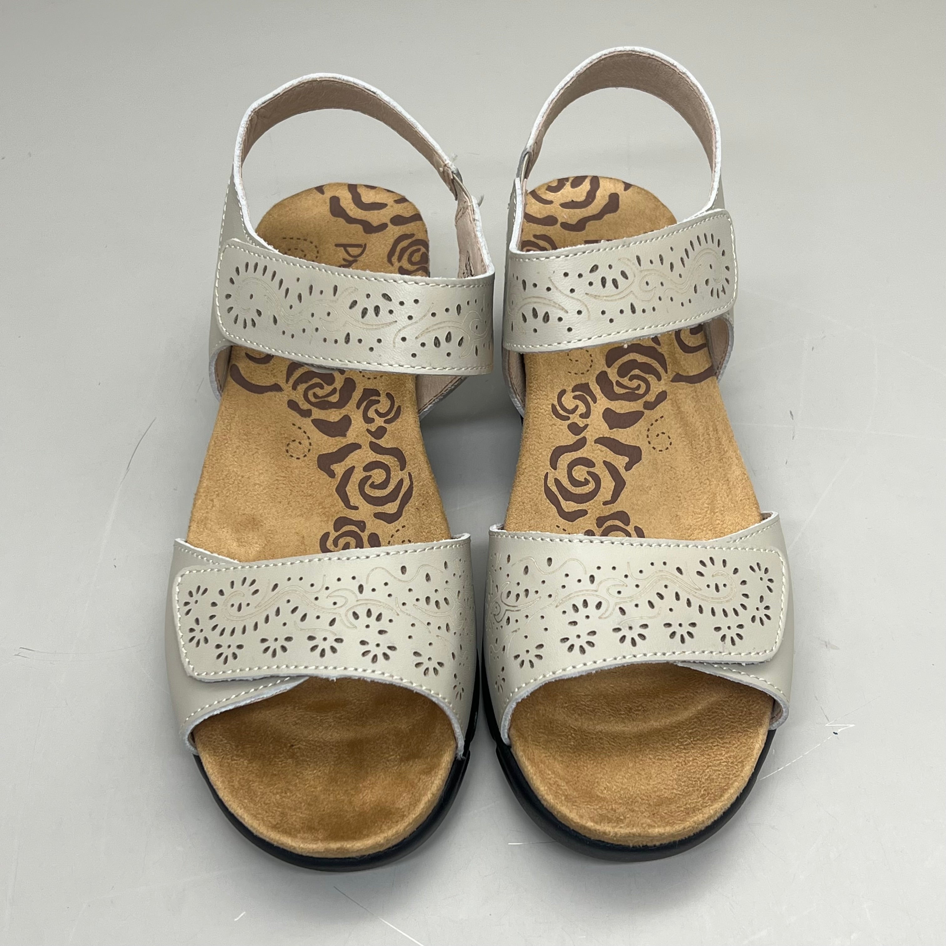 PROPET Wanda Sandal w/Wedge Heel Design Womens Sz 7.5 XX WIDE (4E) Cream WSX203L