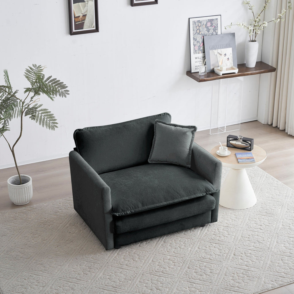Comfy Deep Single Seat Sofa Upholstered Reading Armchair