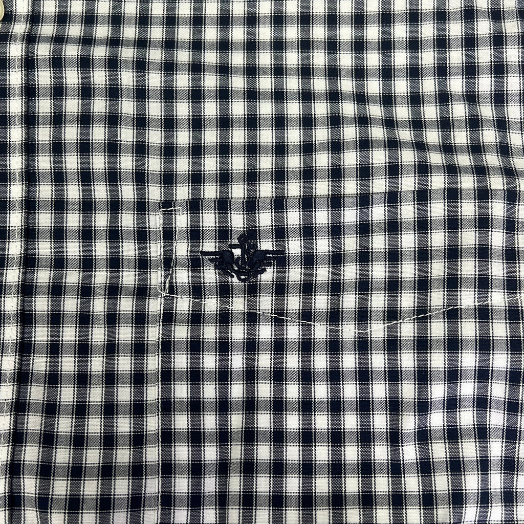 DOCKERS Signature Stain Defender Button Up Shirt Men's Sz S Navy Blue A42520010
