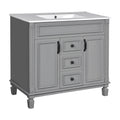 Bathroom Vanity With Top Sink, Basin On Cabinet With 2 Soft Closing Doors And 2 Drawers