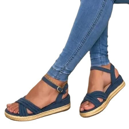 Fish Mouth Adult Viscose Shoes European And American Plus Size Women's Sandals