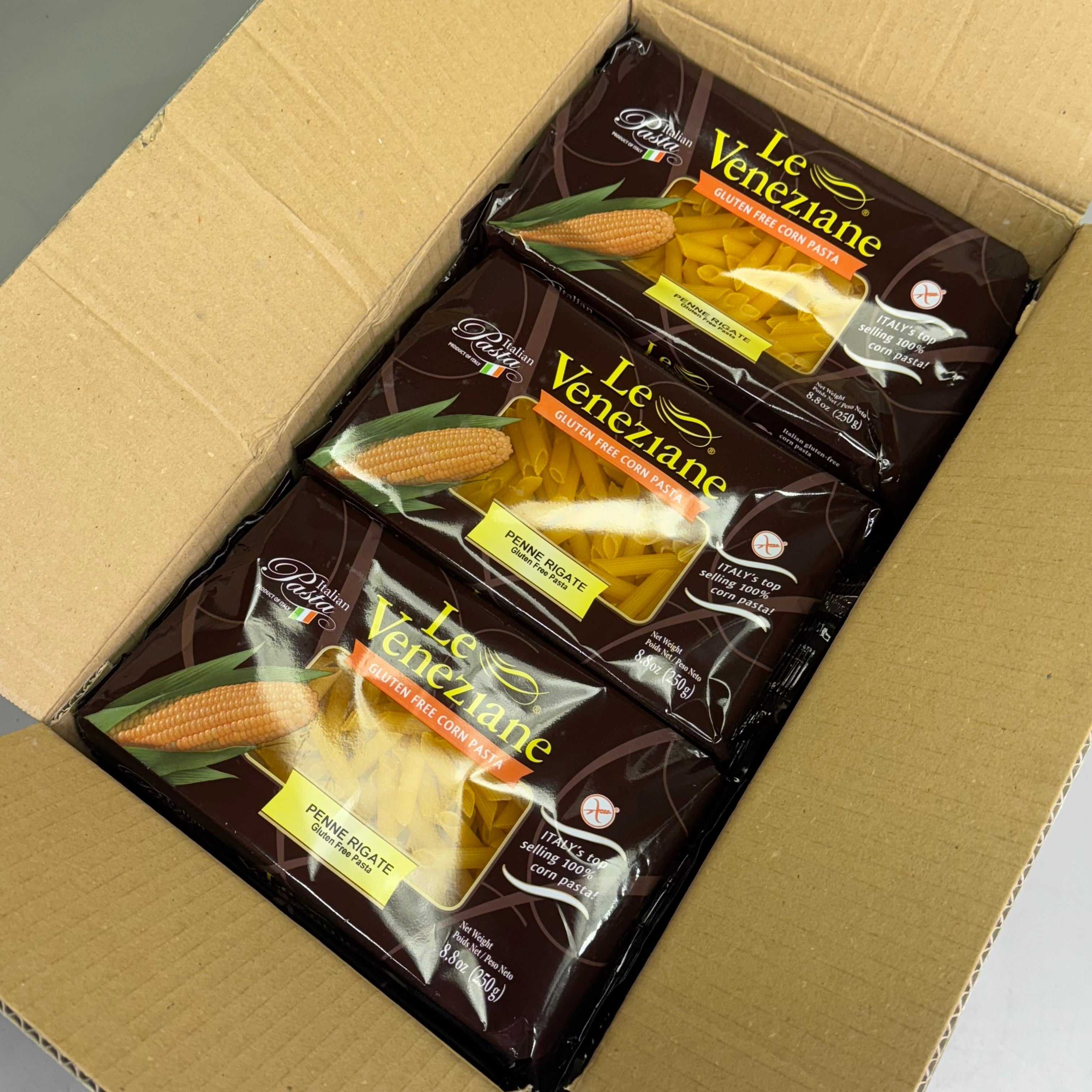 LE VENEZIANE (12 PACK) Gluten Free Corn Pasta 8.8 oz BB 10/26 (Distressed Box)