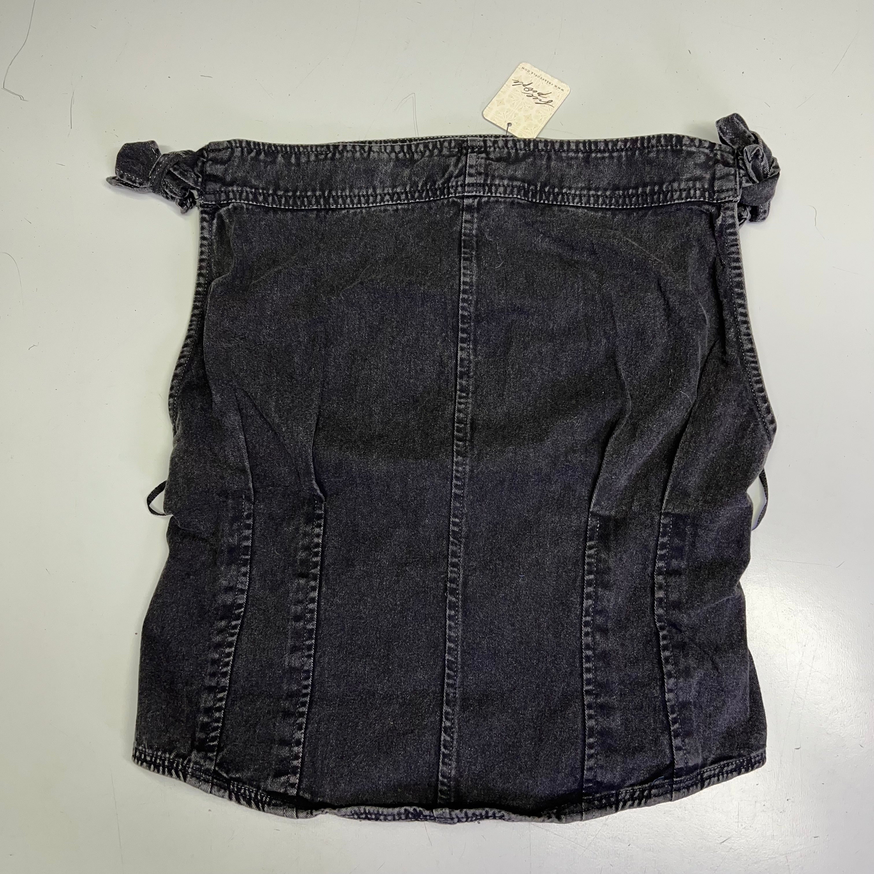 FREE PEOPLE 100% Cotton Louie Indigo Top Women's Sz M Black 98546724