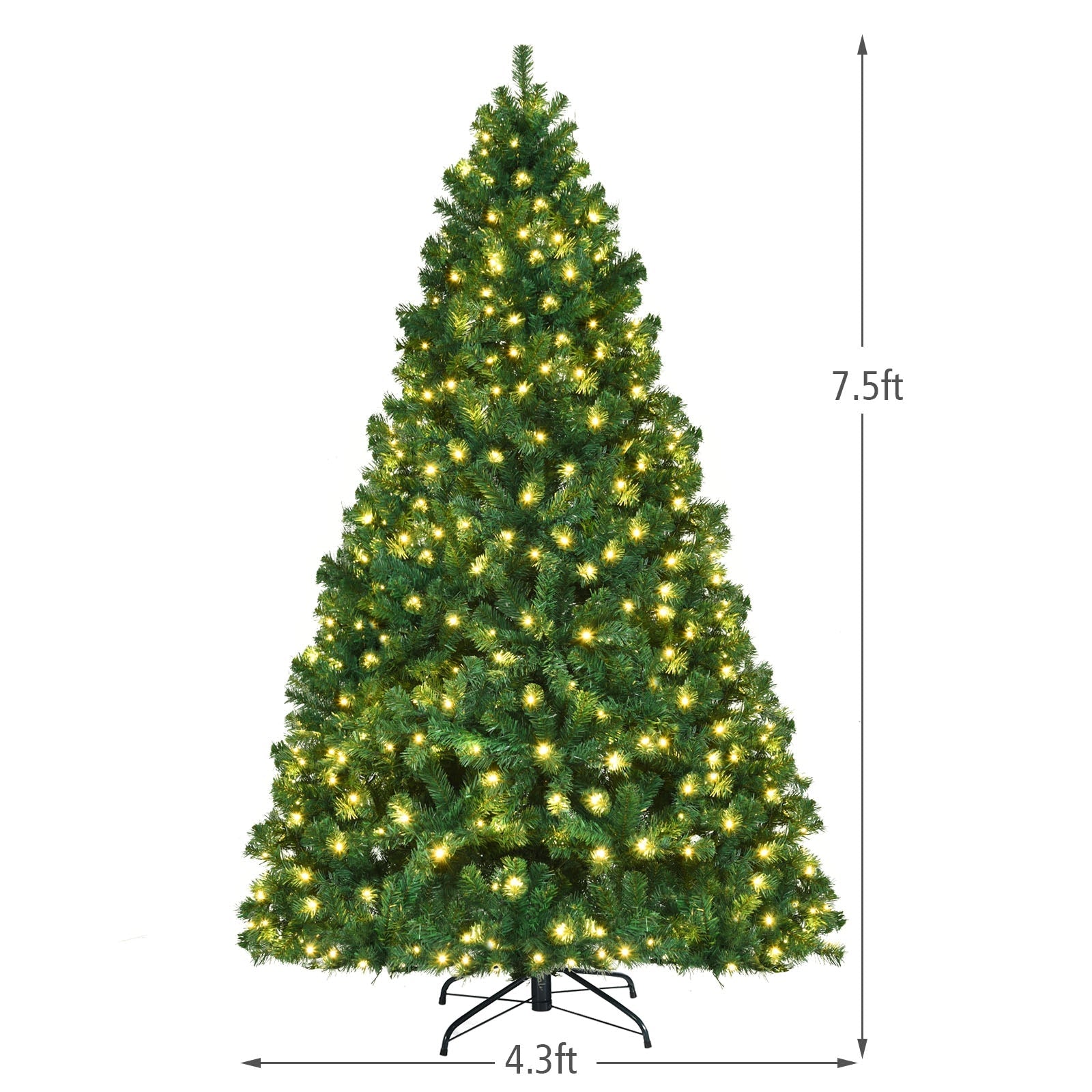 7 Feet PVC Artificial Christmas Tree with LED Lights