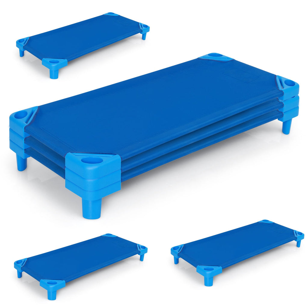 Kids Stackable Daycare Cot Pack of 6 with Detachable Oxford Cloth
