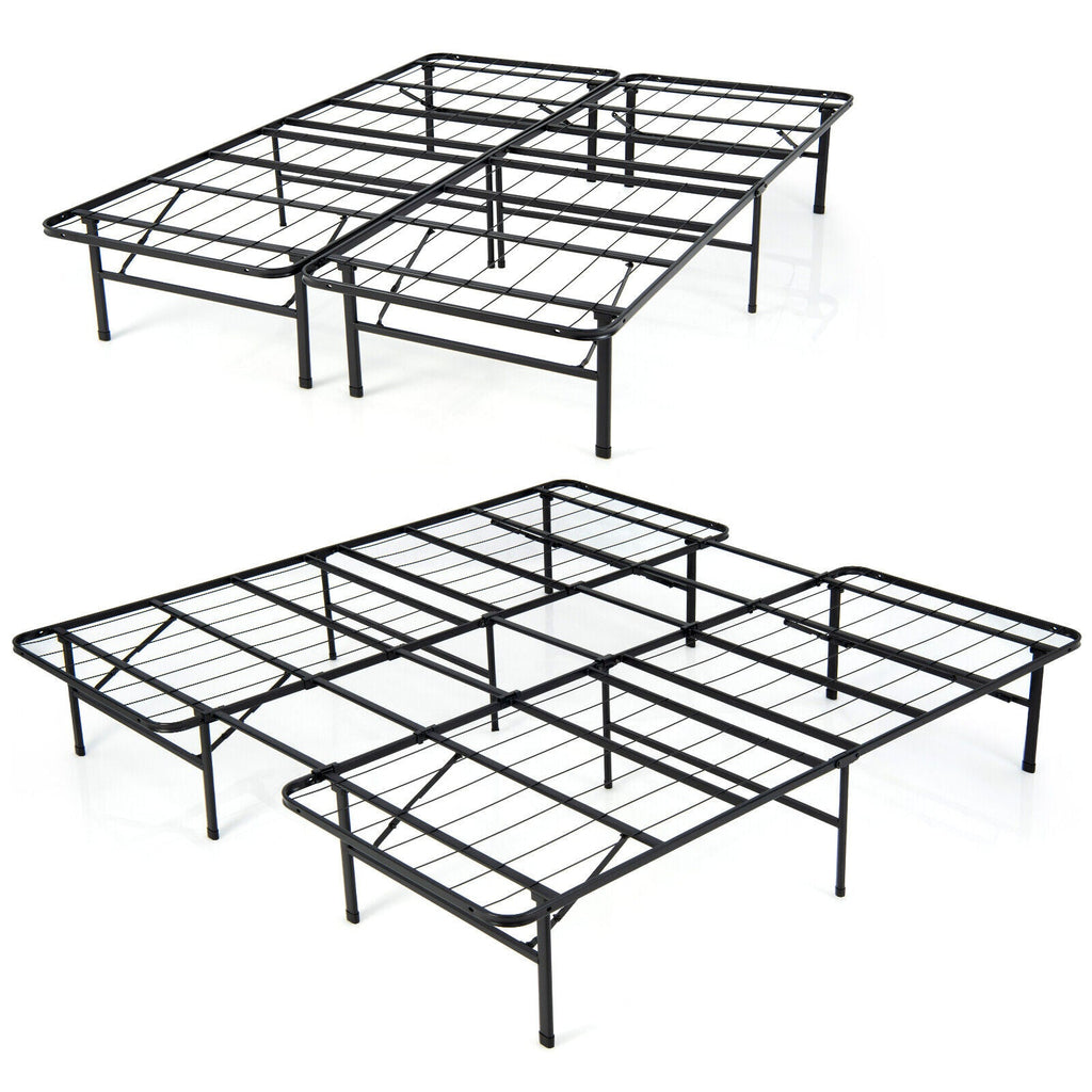 Full/King Size Folding Steel Platform Bed Frame for Kids and Adults