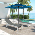 Aluminium 10ft 3 Tier Auto-tilt Outdoor Patio Umbrella - Dark Blue