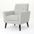 Radiantize Upholstered Fabric Club Chair With Square-Off Back And Button Tufted