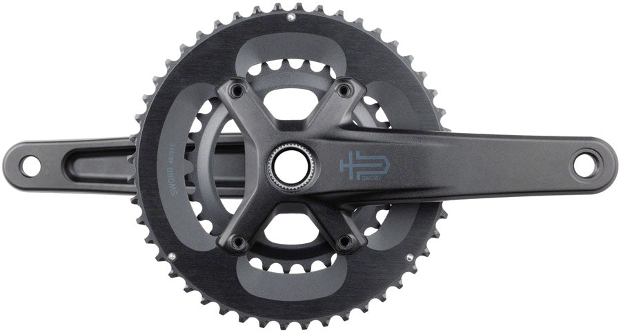 microSHIFT Sword 2x Crankset - 172.5mm 10-Speed 48/31t 110 Asym BCD  24mm Spindle BLK
