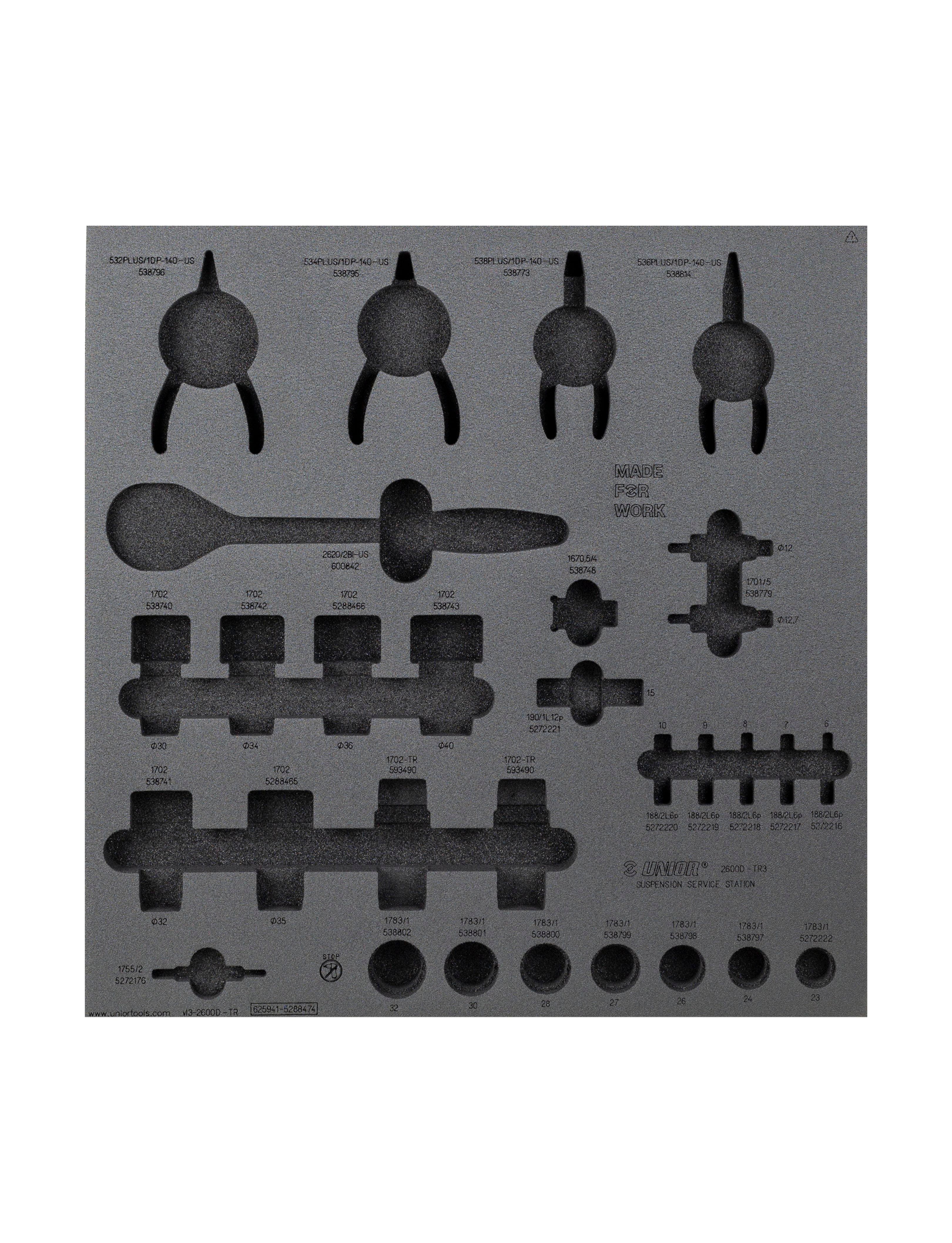 Unior Drawer Foam Insert Suspension 3 Tool
