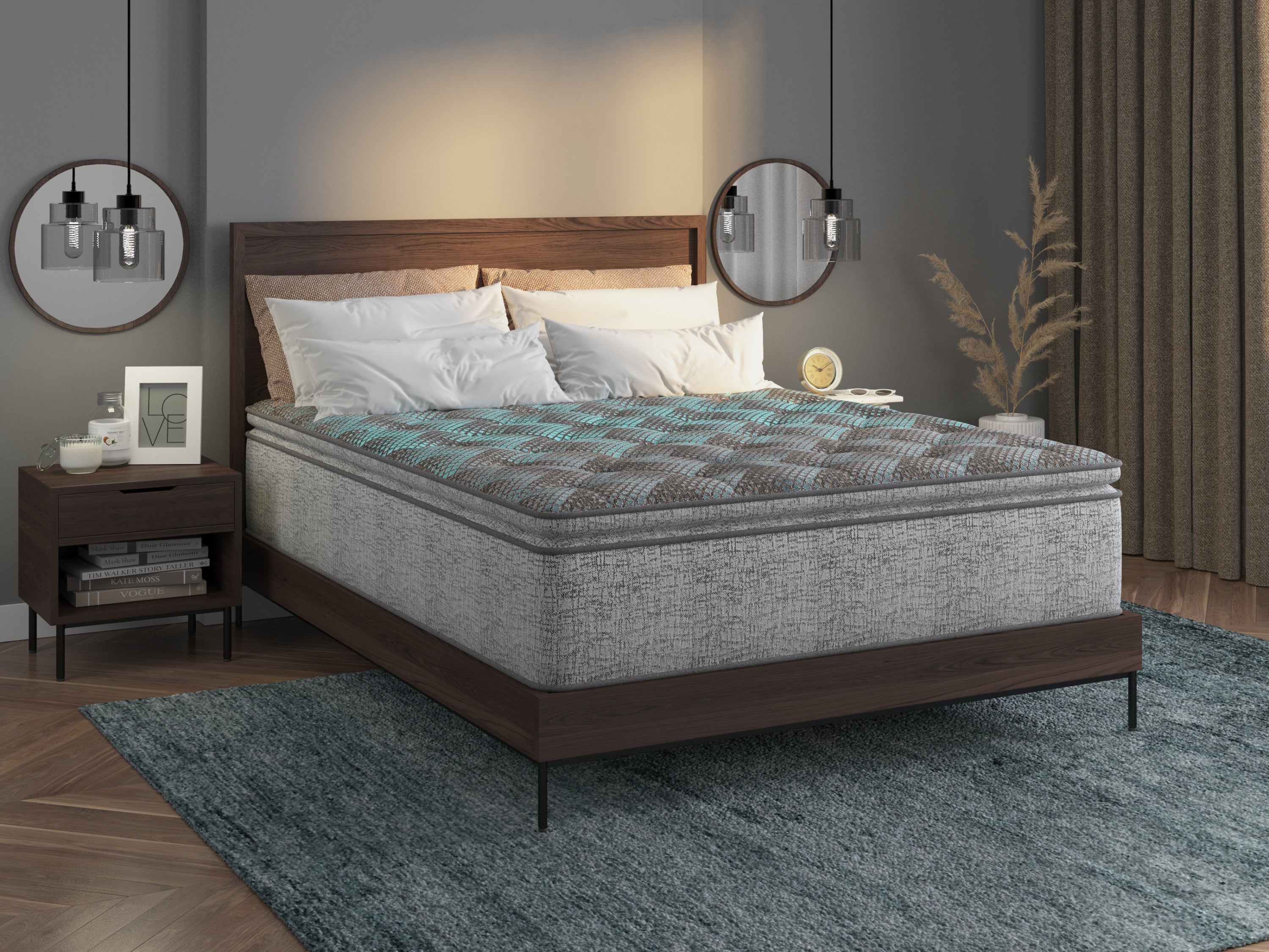 Restonic comfort care 10' hybrid, euro top,  individual pocketed coil mattress , plush comfort