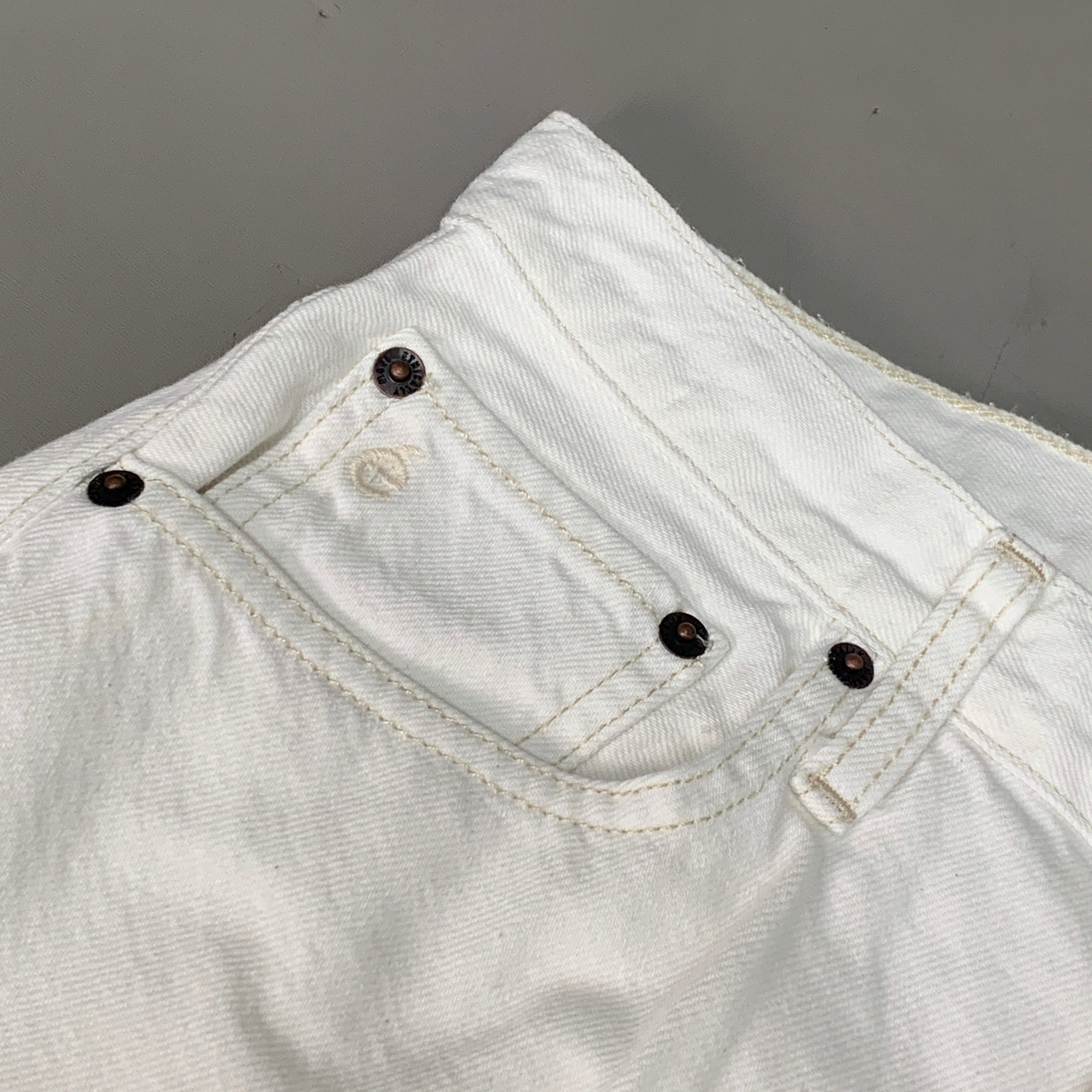 ETICA Tyler High Waist Straight Leg Ankle jeans Vintage White Size 26 EW180114A