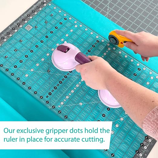 Creative Grids Quilt Ruler 12-1/2in x 24-1/2in Rectangle – CGR1224 – Made in USA, Non-Slip Grip Acrylic Quilting, Sewing, Crafting, Patchwork Ruler for Measuring & Cutting Fabric