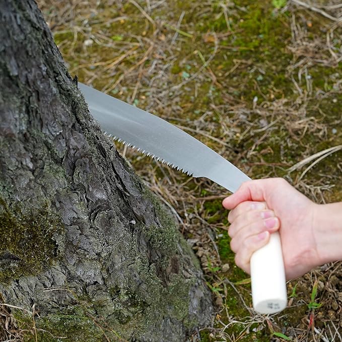 KAKURI Temagari Saw 14" Long Japanese Tree Limb Saw, Razor Japanese Steel Blade, Large Hand Pruning Saw for Cutting Tree, Log, Limb, Thick Branch, Raw Wood, Made in JAPAN