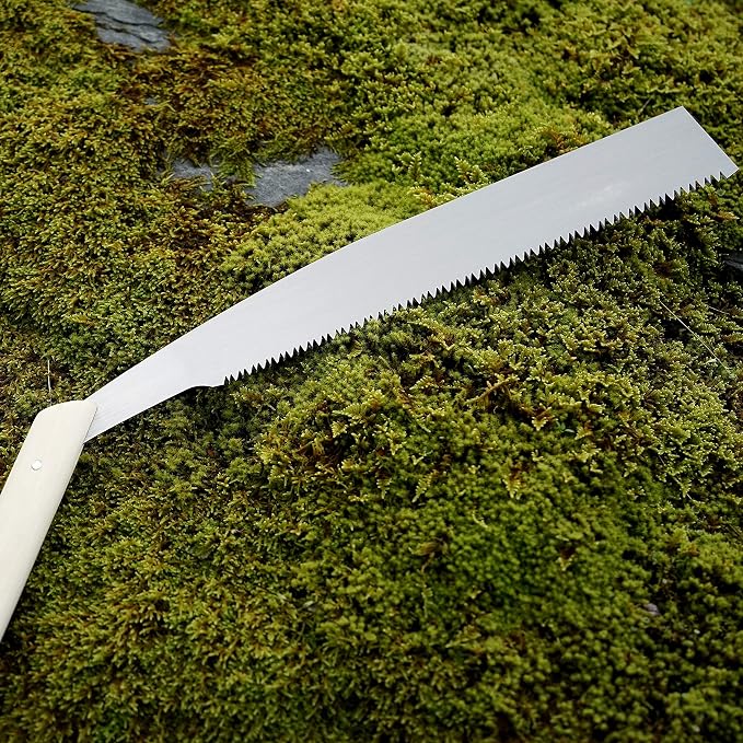 KAKURI Temagari Saw 14" Long Japanese Tree Limb Saw, Razor Japanese Steel Blade, Large Hand Pruning Saw for Cutting Tree, Log, Limb, Thick Branch, Raw Wood, Made in JAPAN