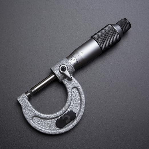 Clockwise Tools MMTR-01 Premium Outside Micrometer with Carbide Tip 0-1" Measuring Range 0.0001" Graduation Precision Machinist Tool