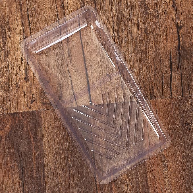 Bates- Paint Tray Liner, 4 Inch, 12 Pack, Clear, Plastic Disposable Paint Tray for Painting Walls