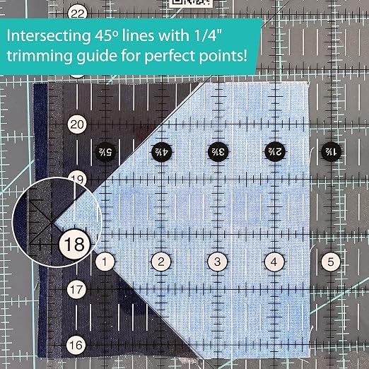 Creative Grids Quilt Ruler 6-1/2in x 24-1/2in Rectangle - CGR24LEFT – Made in USA, Non-Slip Grip Acrylic Quilting, Sewing, Crafting, Patchwork Ruler for Measuring & Cutting Fabric