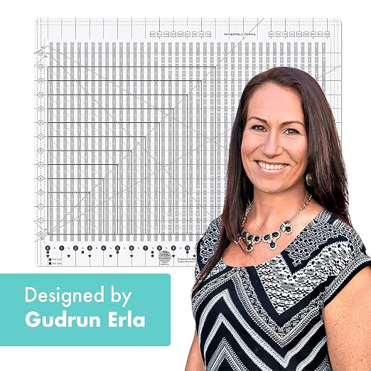 Creative Grids Stripology XL Slotted Quilting Ruler - CGRGE1XL – Made in USA, 17-3/4in x 22in, Non-Slip Grip Extra Large Acrylic Fabric Strip Cutting, Sewing, Crafting, Patchwork Ruler & Template